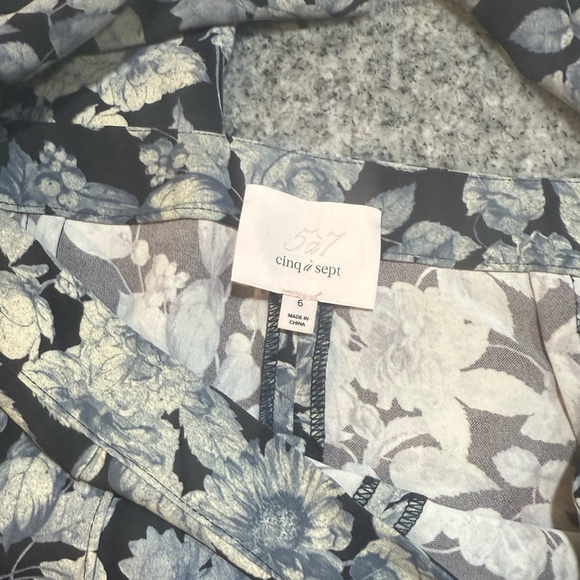 Cinq à Sept Claire Floral Wide Leg Pants, Slate Multi - Picture 13 of 13